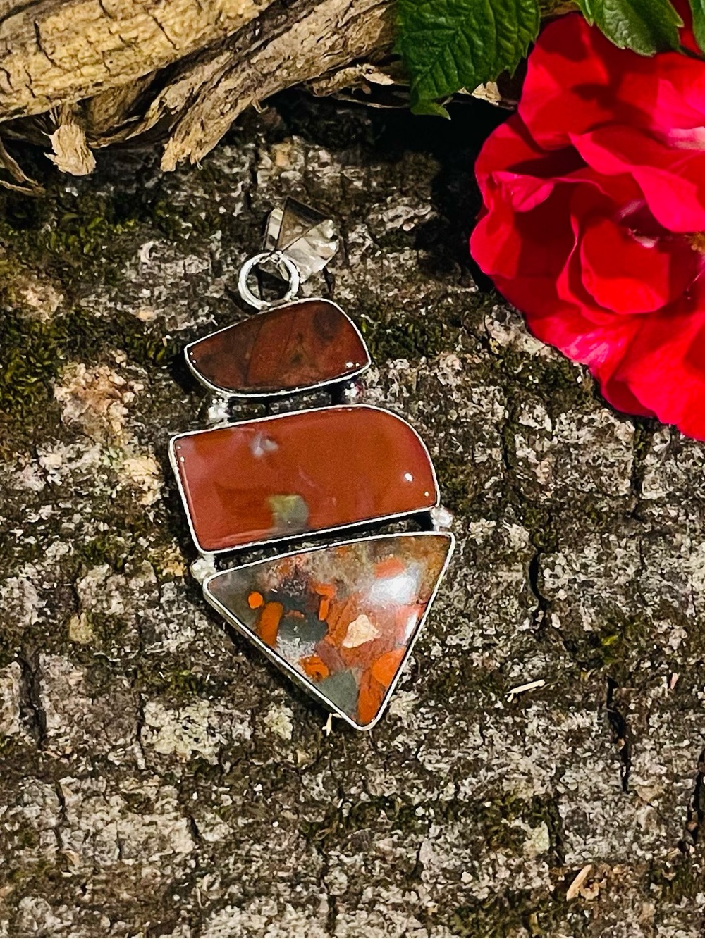 Bloodstone 925 Sterling Silver Pendant